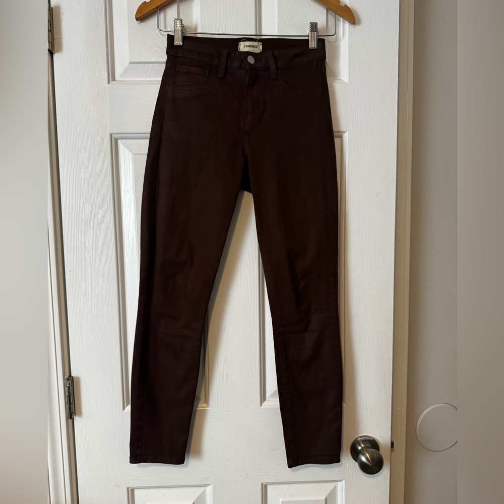 L'Agence Margot High-Rise Skinny Coated Jeans 0574